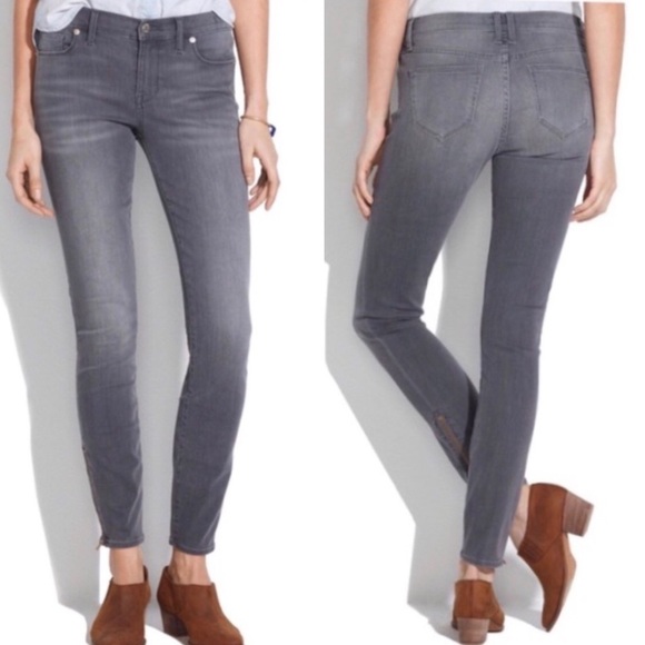 Uo Silence + Noise Gray Jeans High Rise Ankle Zip Twig Size 31 EUC 31x28 cropped - Picture 1 of 7